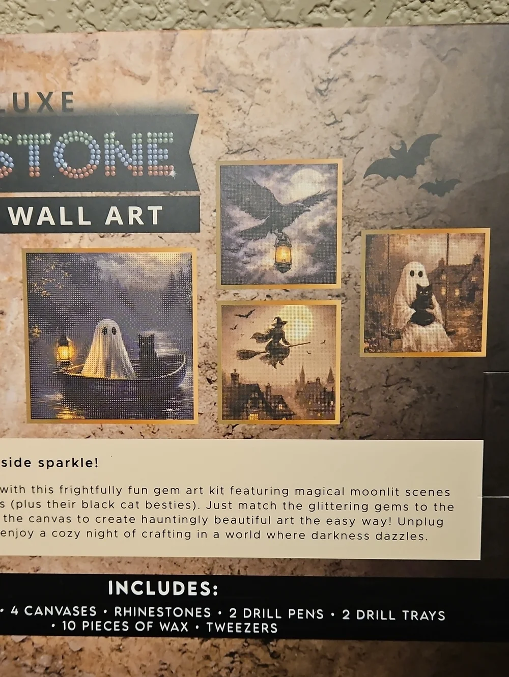 Halloween Spooky Diamond Art Kit - 4 Canvases
